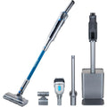 Cet aspirateur vertical combine l'entretien des sols et un eclairage de la zone de travail