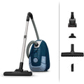 Cet aspirateur de sol sur roues combine la collecte avec sac et la collecte de la poussiere