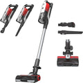 Aspirateur vertical associant l'entretien des sols au coloris rouge