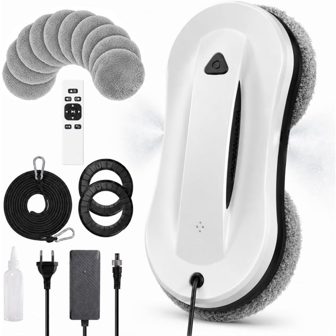 Robot lave vitres avec une pulverisation integree, coloris blanc et gris